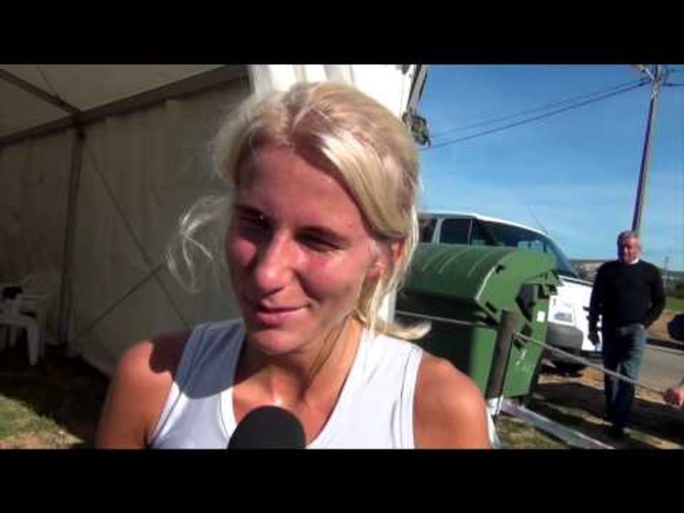 Sarah Lahti (SWE) after winning the junior race, ECCC, Albufeira 2014