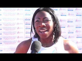 Josephine Onyia (ESP) after 2nd place place in the 100m Hurdles