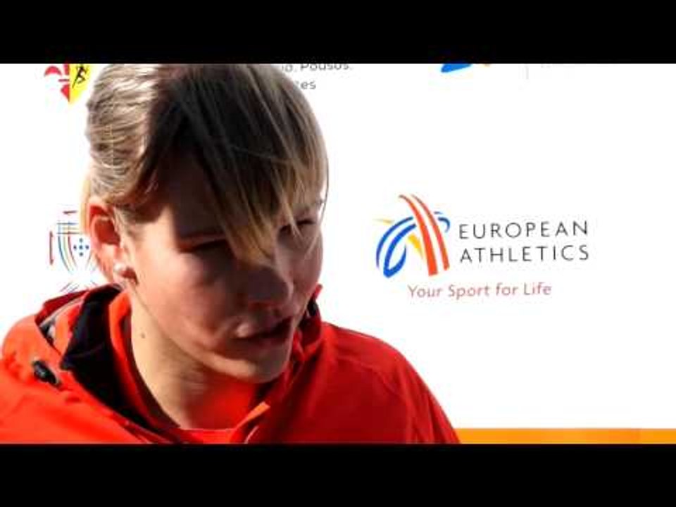 Nadine Muller (GER) after winning Discus