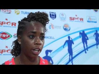 Jamile Samuel (NED) after winning the 200m