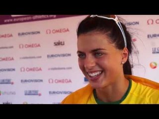 Dovile Dzindzaletaite (LTU) after winning Gold in the Triple Jump