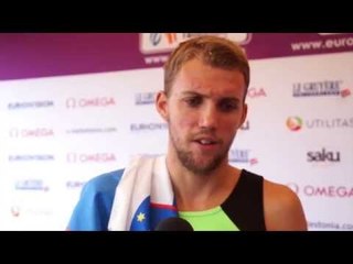 Zan Rudolf (SLO) after winning Bronze in the 800m
