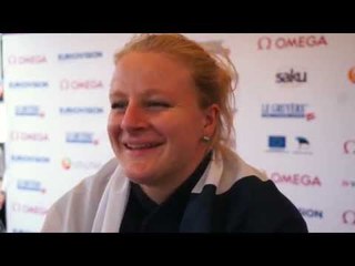 Alexandra Tavernier (FRA) after winning Gold in the Hammer Throw
