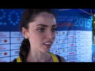 Célia Antón (ESP) after winning Silver in the 3000m