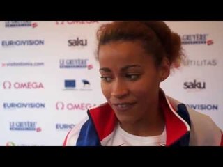 Jazmin Sawyers (GBR) after winning Silver in the Long Jump