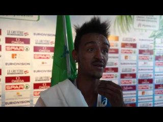 Yemaneberhan Crippa (ITA) after winning Gold at the junior race men