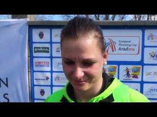 Veronika Domjan (SLO) after winning Discus Throw U23 WOMEN