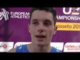 Filippo Tortu (ITA) after winning Gold in the 100m