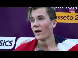 Jakob Ingebrigtsen (NOR) after winning Gold in the 5000m