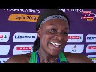 Patience Jumbo-Gula (IRL) after the heats of the 100m