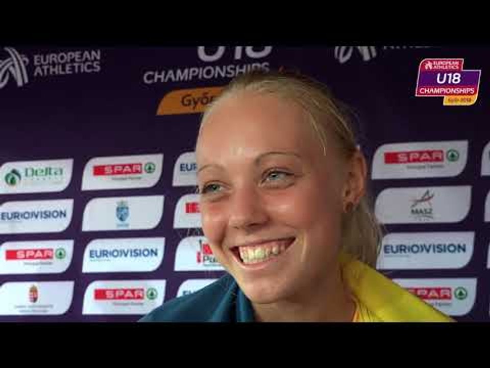 Tilda Johansson (SWE) after winning Gold in the Long Jump