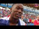 Ojie Edoburun (GBR) after winning Gold in the 100m