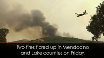 Air tankers drop fire retardant on California wildfires