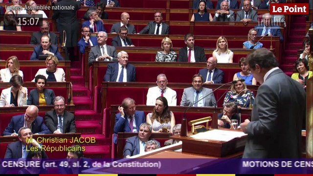 Christian Jacob présente la motion de censure déposée par le groupe LR