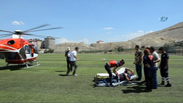 Beyin kanaması geçiren hastanın imdadına hava ambulansı yetişti