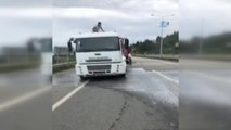 Giresun'da Lpg Yüklü Tanker Kaza Yaptı, Karadeniz Sahil Yolu Trafiğe Kapandı