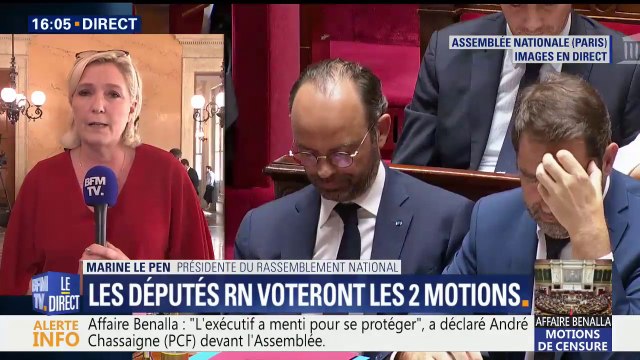 Affaire Benalla: Nous allons voter pour les deux motions de censure , confirme Marine Le Pen