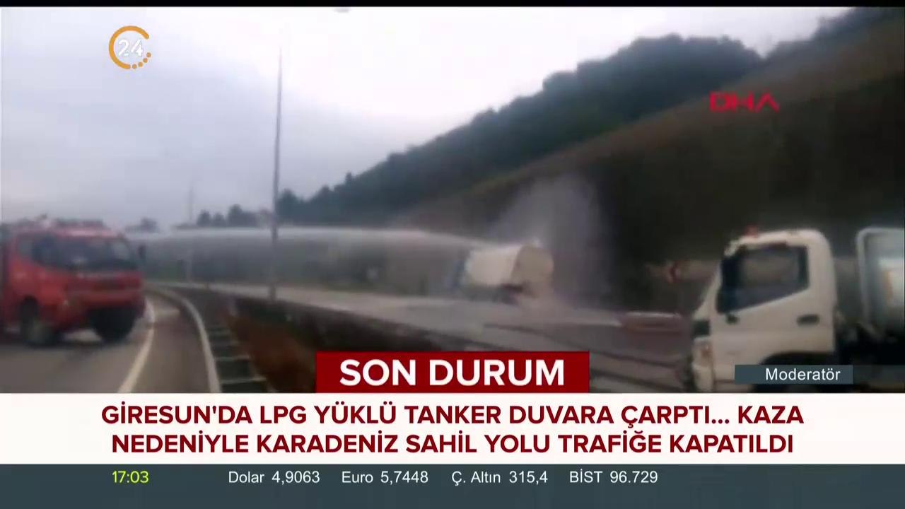 Karadeniz sahil yolu trafiğe kapatıldı