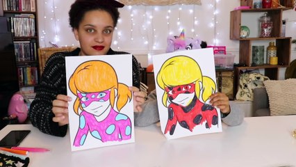3 MARKER CHALLENGE Miraculous LadyBug ,Adrien ,le papillon , Learn colors
