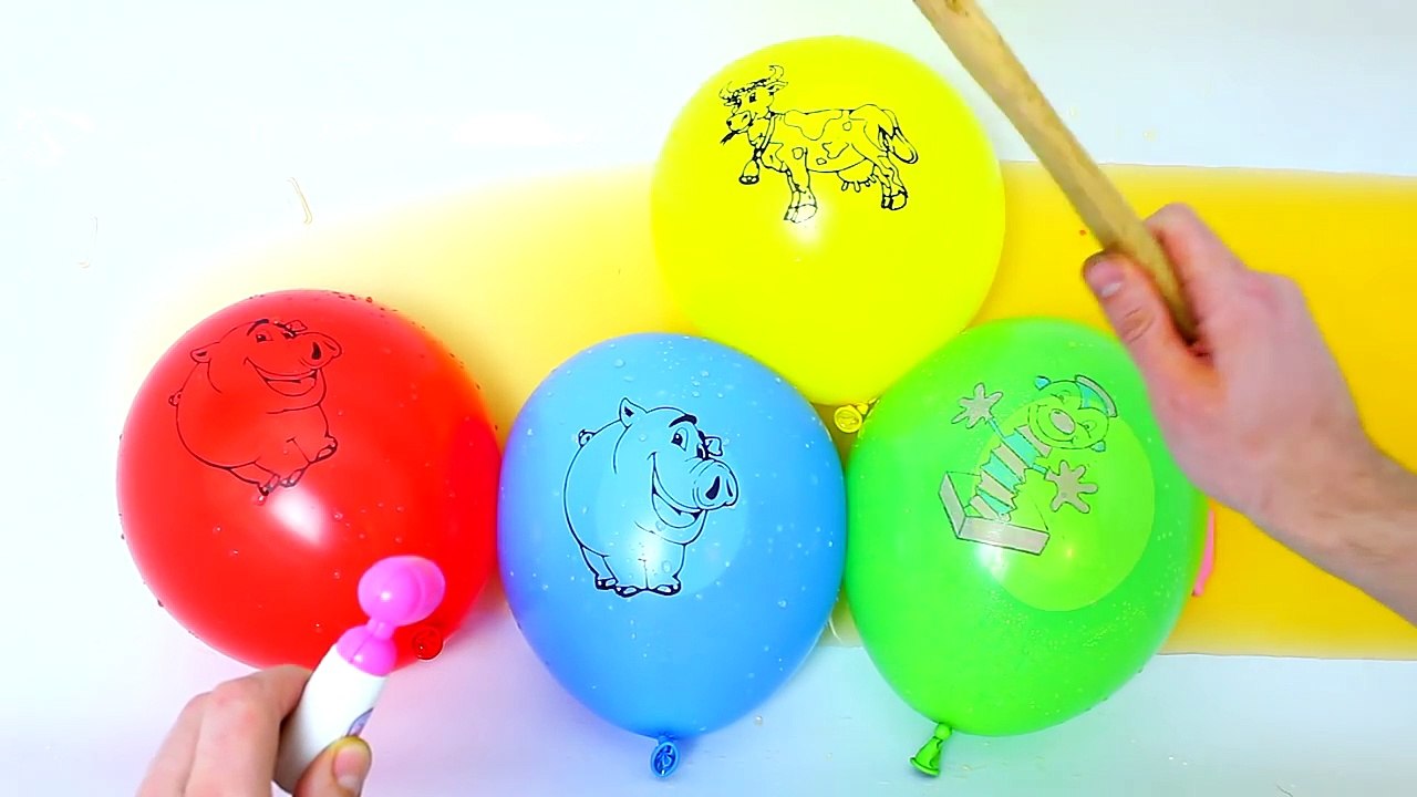Finger Family song for Kids 5 Wet Balloons Learn Colors Nursery Rhymes songs for babies