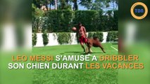 Messi s'amuse à dribbler son chien pendant les vacances !