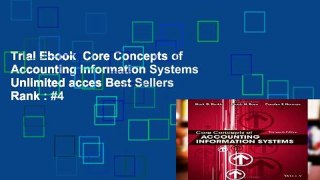 Trial Ebook  Core Concepts of Accounting Information Systems Unlimited acces Best Sellers Rank : #4