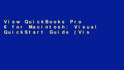 View QuickBooks Pro 6 for Macintosh: Visual QuickStart Guide (Visual QuickStart Guides) online