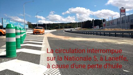Walcourt: la N5 interdite au trafic à Laneffe suite à une perte d'huile