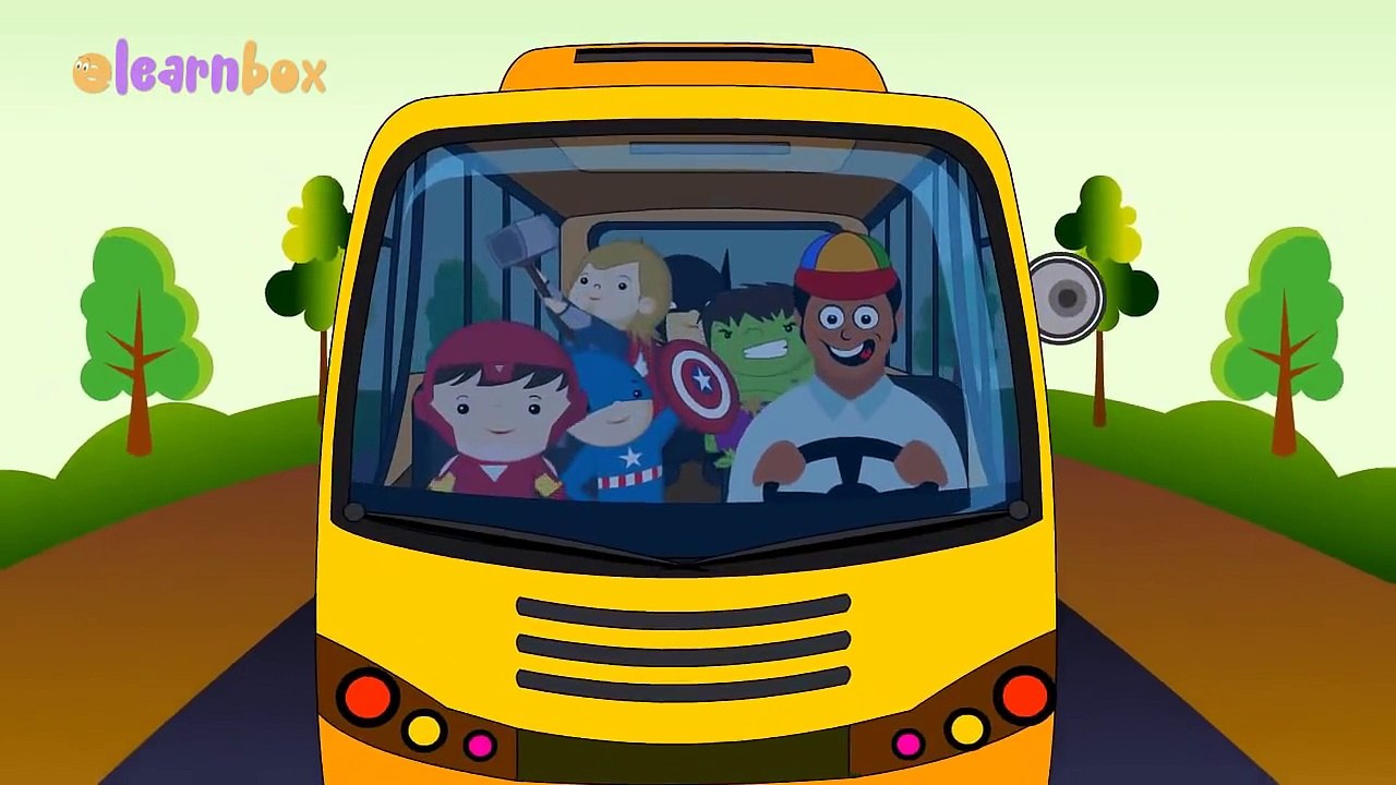 The Wheels On The Bus Nursery Rhyme SuperHeroes Cartoon for Children and Kids Songs Bus So