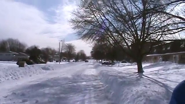 Justice snow plow pickup plowing