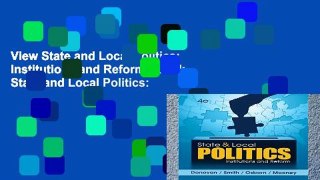 View State and Local Politics: Institutions and Reform Ebook State and Local Politics: