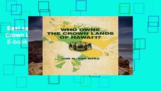 Best seller  Who Owns the Crown Lands of Hawai i?  E-book