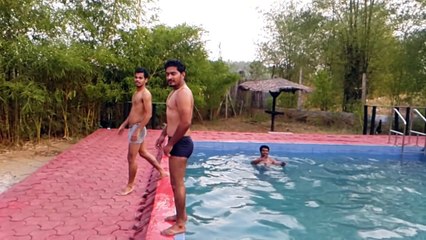 How to do backflip in swimming pool (slow motion) "Like a boss"
