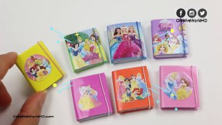 How to Make Mini Notebooks/Disney Princess and Barbie Back to School Miniature Dollhouse Accessories