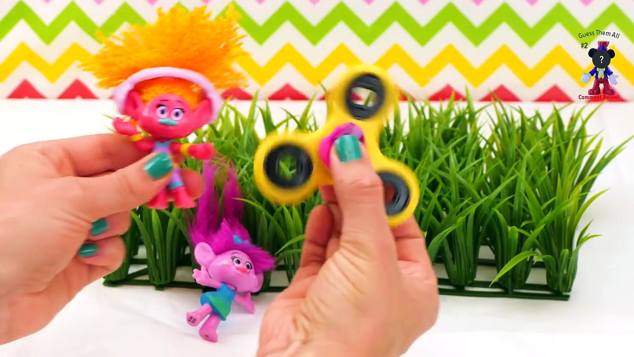Trolls PlayDoh Drill N Fill DJ Suki Fidget Spinner Game Birthday Party! Poppy Branch Smurf