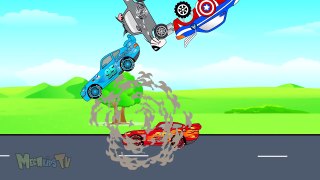 Transport Disney Lightning Mcqueen Car Dinoco And Captain America Video For Kids