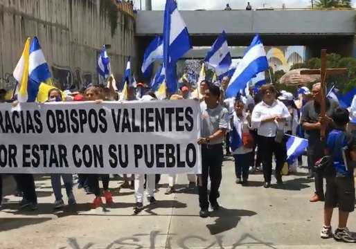 Nicaraguans in Managua March in Support of Catholic Church