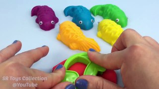 Learn Colors Play Doh Fish Elephant Lion Animals Molds Nursery Rhymes Fun and Creative for