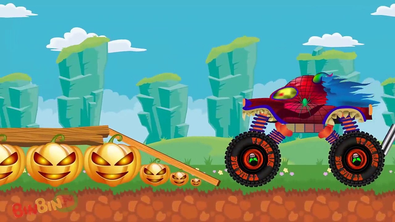 Scary Spiderman Truck Haunted House Monster Truck For Children Street Vehicles For Kids
