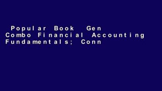 Popular Book  Gen Combo Financial Accounting Fundamentals; Connect Access Card Unlimited acces