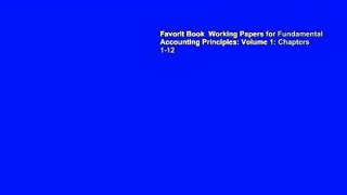 Favorit Book  Working Papers for Fundamental Accounting Principles: Volume 1: Chapters 1-12