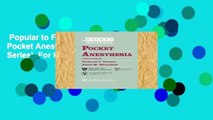 Popular to Favorit  Pocket Anesthesia (Pocket Notebook Series)  For Kindle