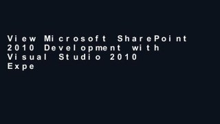 View Microsoft SharePoint 2010 Development with Visual Studio 2010 Expert Cookbook Ebook