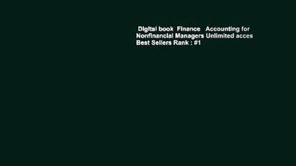 Digital book  Finance   Accounting for Nonfinancial Managers Unlimited acces Best Sellers Rank : #1