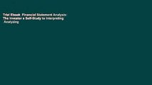 Trial Ebook  Financial Statement Analysis: The Investor s Self-Study to Interpreting   Analyzing