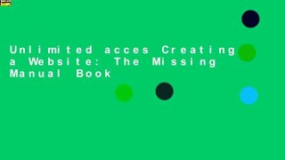 Unlimited acces Creating a Website: The Missing Manual Book