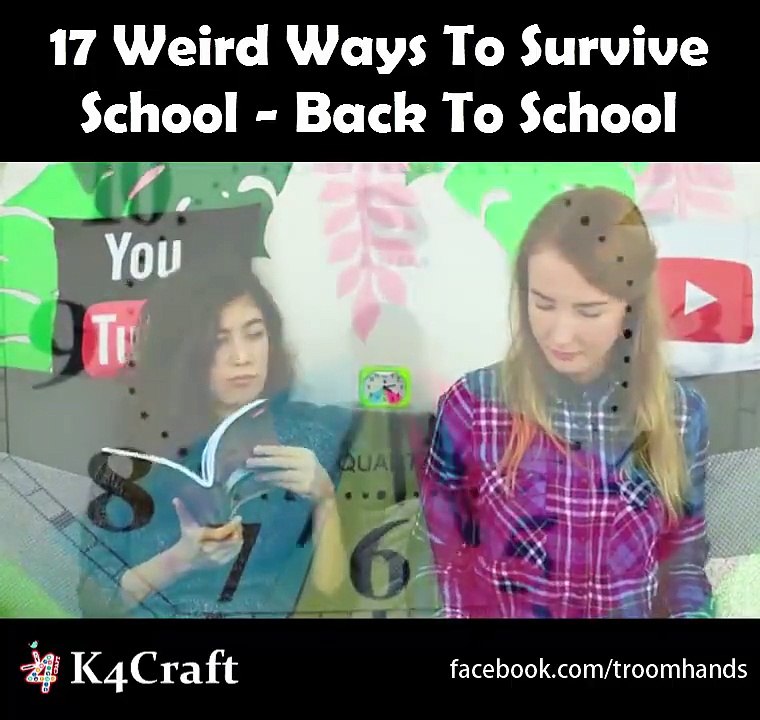 17 Weird ways to survive school - Back to schoolvia: Troom Troom - easy DIY video tutorials, youtube.com/troomtroom