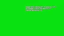 Ebook SEO CHECKLIST: 10 steps to TOP-3 on Google in 2018 (The New Era Of Internet Marketing) Full