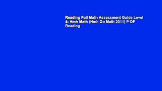 Reading Full Math Assessment Guide Level 4: Hmh Math (Hmh Go Math 2011) P-DF Reading