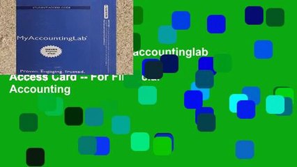 Popular Book  New Myaccountinglab with Pearson Etext -- Access Card -- For Financial Accounting
